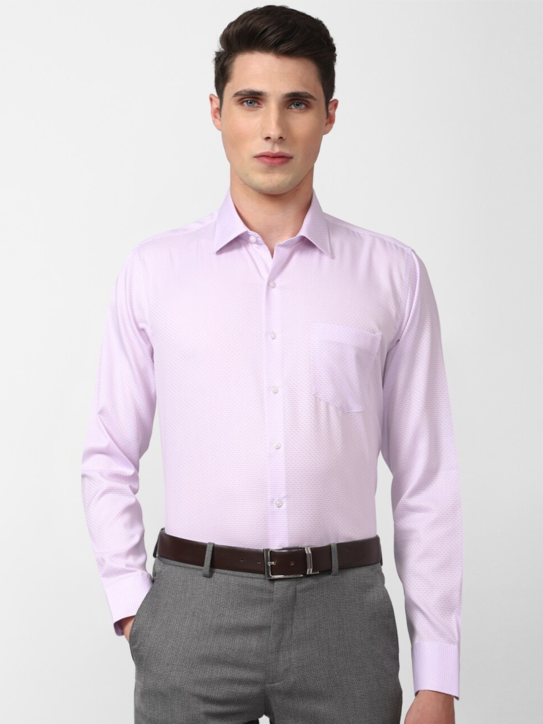 

Van Heusen Men Slim Fit Pure Cotton Formal Shirt, Purple