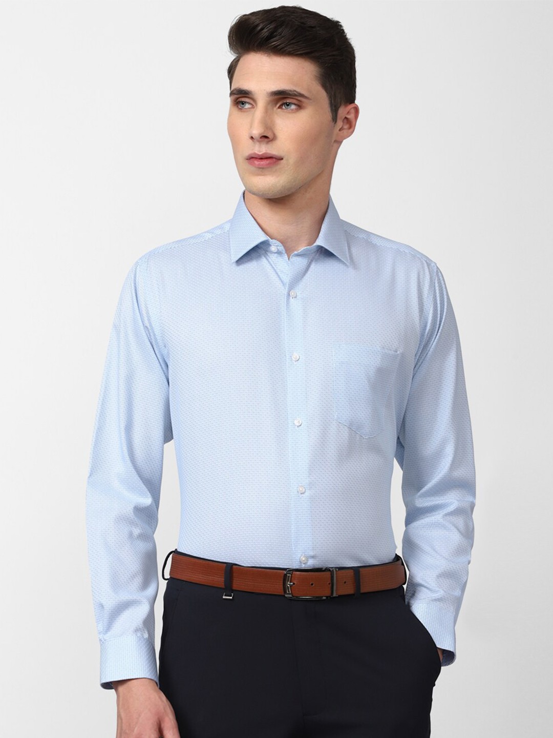 

Van Heusen Men Cotton Formal Shirt, Blue