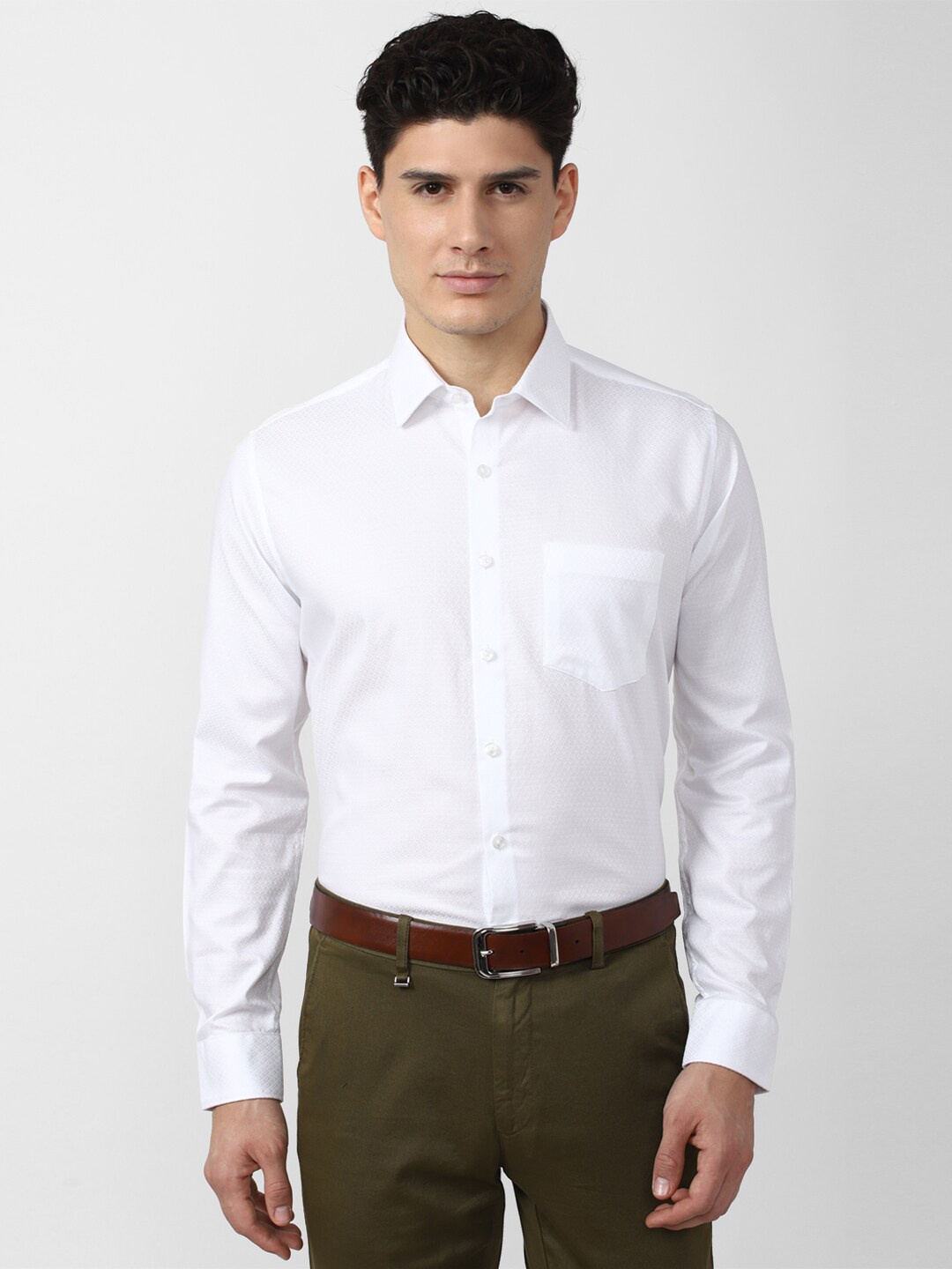 

Van Heusen Men Slim Fit Cotton Formal Shirt, White