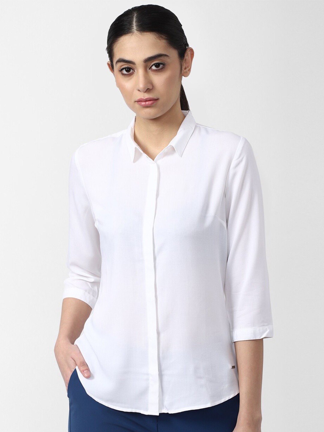 

Van Heusen Woman Solid Regular Fit Casual Shirt, White