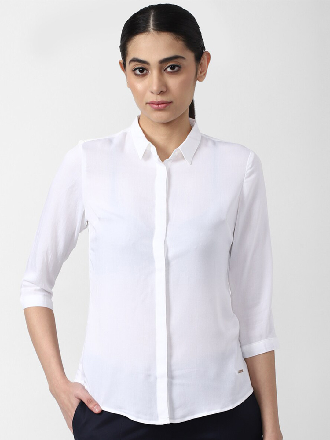 

Van Heusen Woman Solid Regular Fit Casual Shirt, White