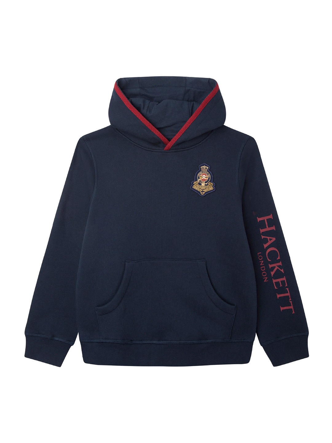 

HACKETT LONDON Boys Solid Cotton Hooded Sweatshirt, Navy blue