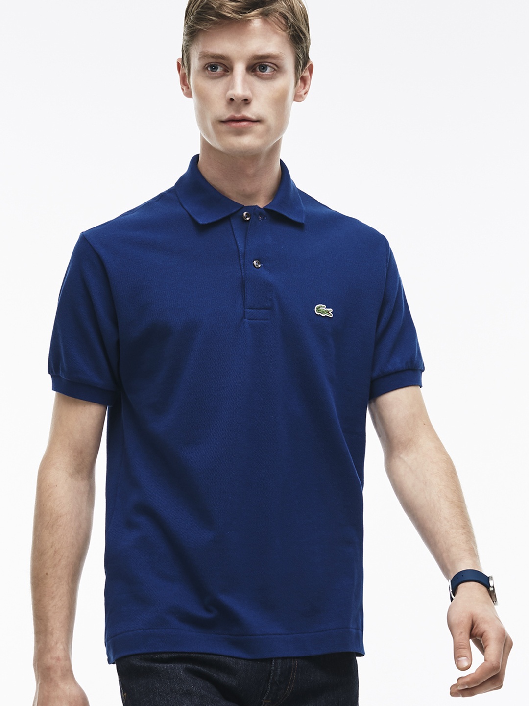 

Lacoste Navy Blue Solid L.12.12 Polo