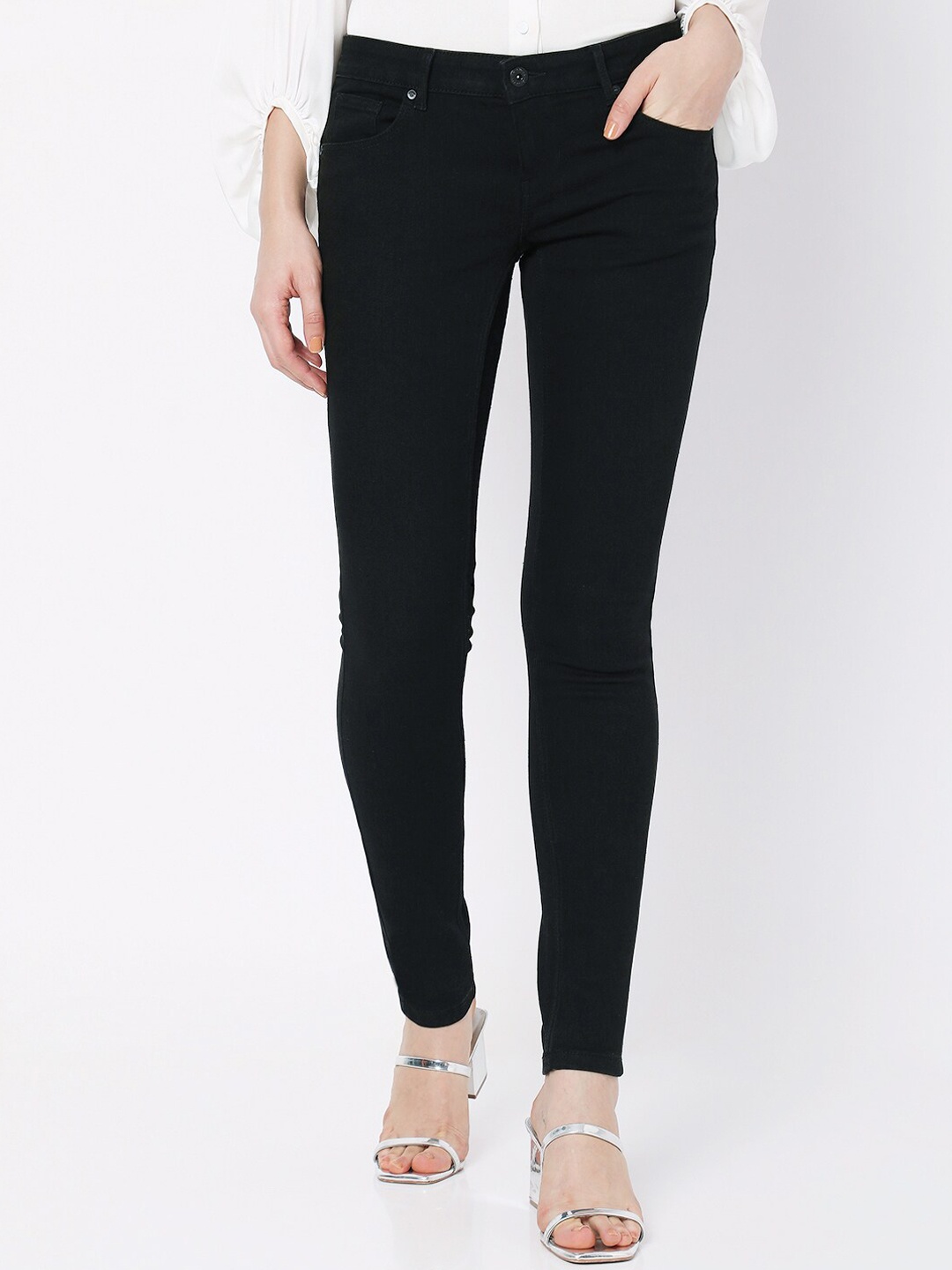 

Vero Moda Women Black Low-Rise Stretchable Jeans