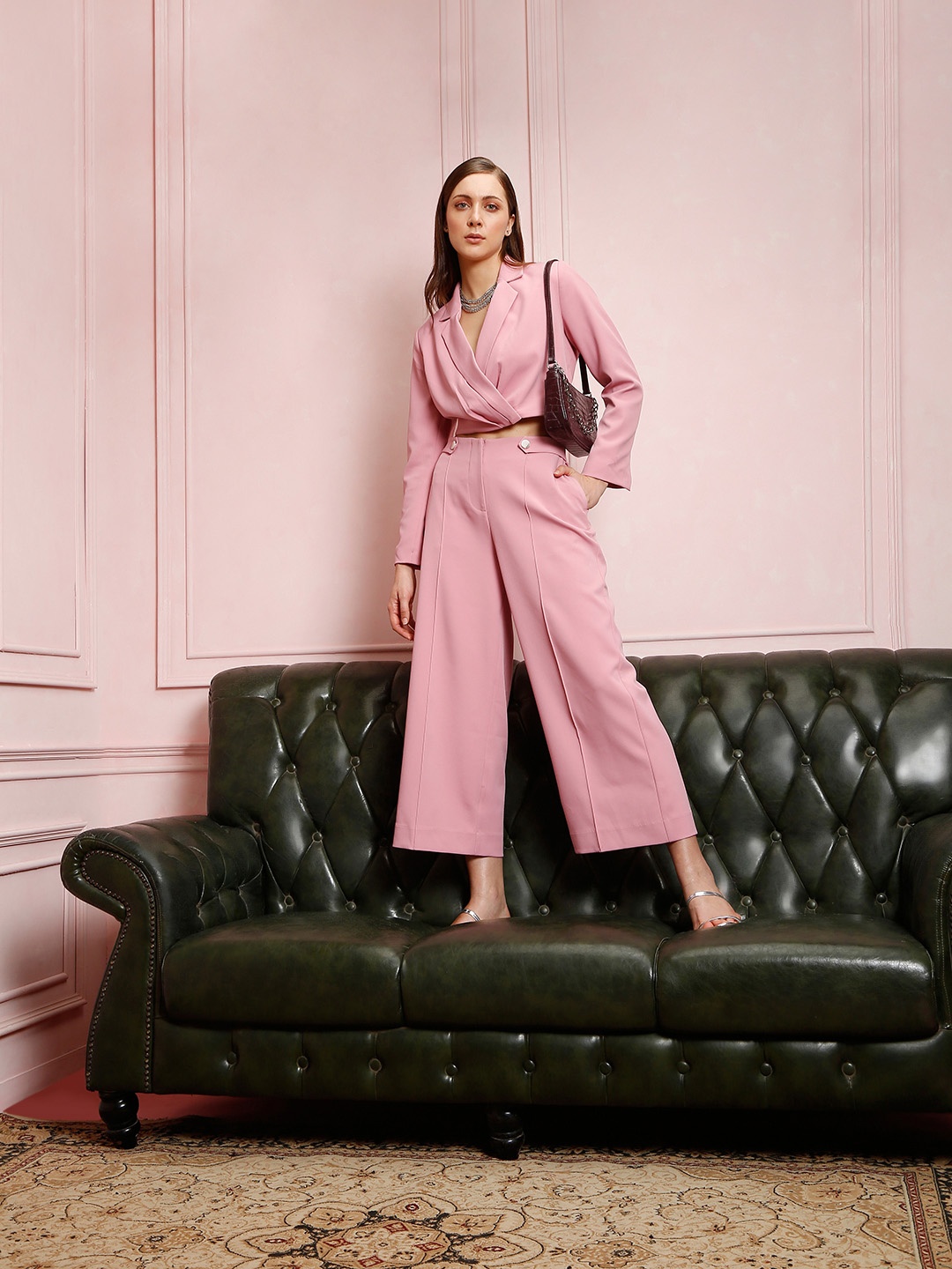 Vero Moda Marquee Collection Women Pleated Trouser, Pink