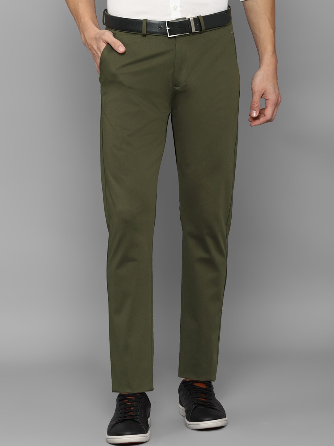 

Allen Solly Men Slim Fit Trousers, Olive