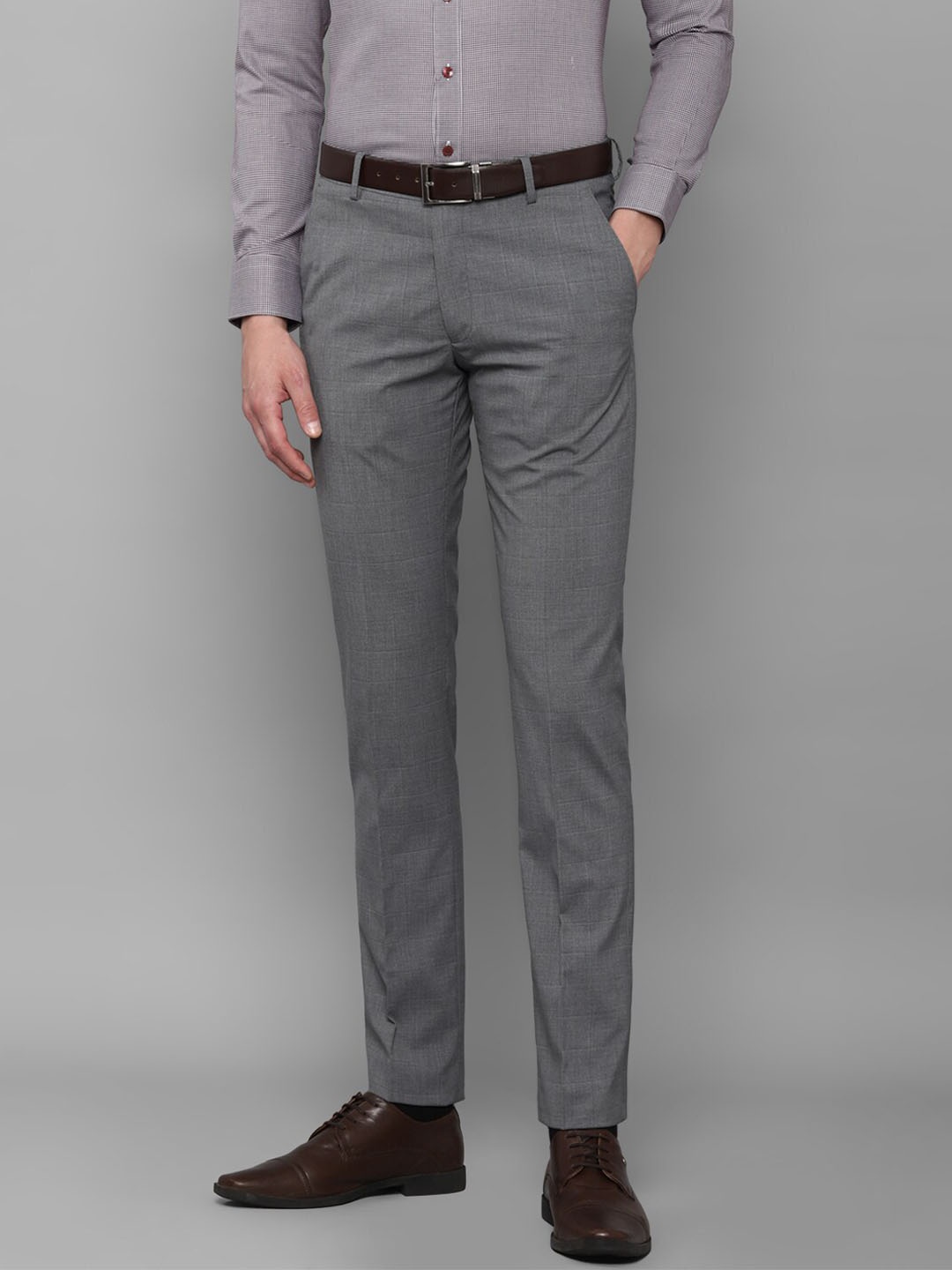 

Louis Philippe Men Grey Slim Fit Trousers