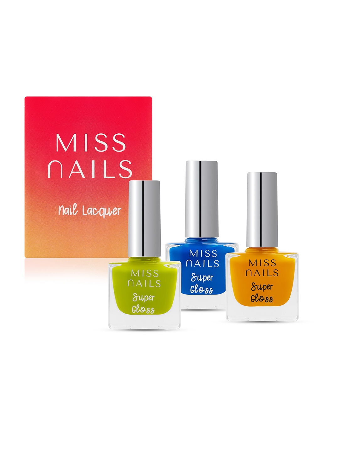 

MISS NAILS Set Of 3 Toxic Free Super Gloss Nail Polish 30ml, Blue