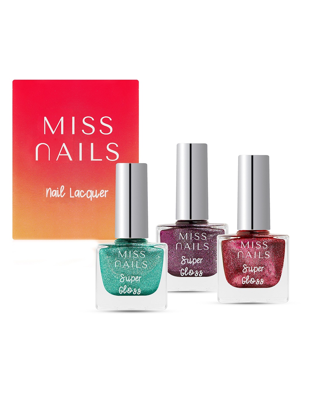 

MISS NAILS Set Of 3 Toxic Free Super Gloss Nail Polish, Blue