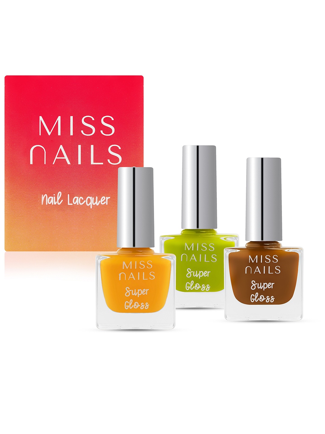 

MISS NAILS Set Of 3 Toxic Free Super Gloss Nail Polish, Orange