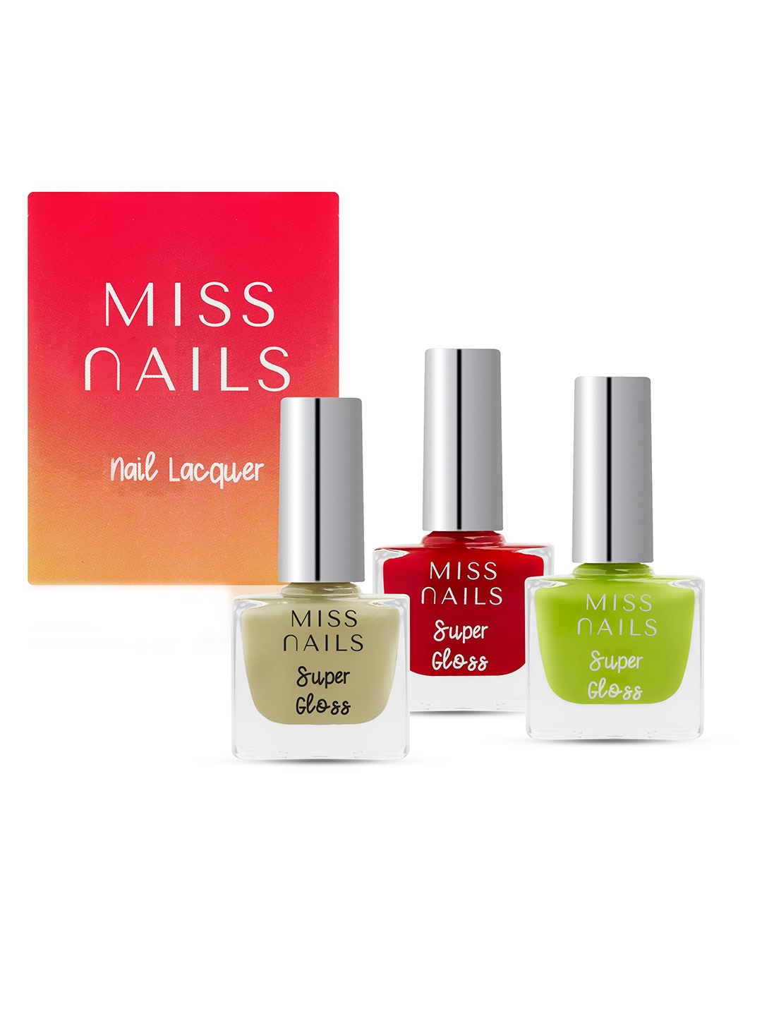 

MISS NAILS Set Of 3 Toxic Free Super Gloss Nail Polish, Cream