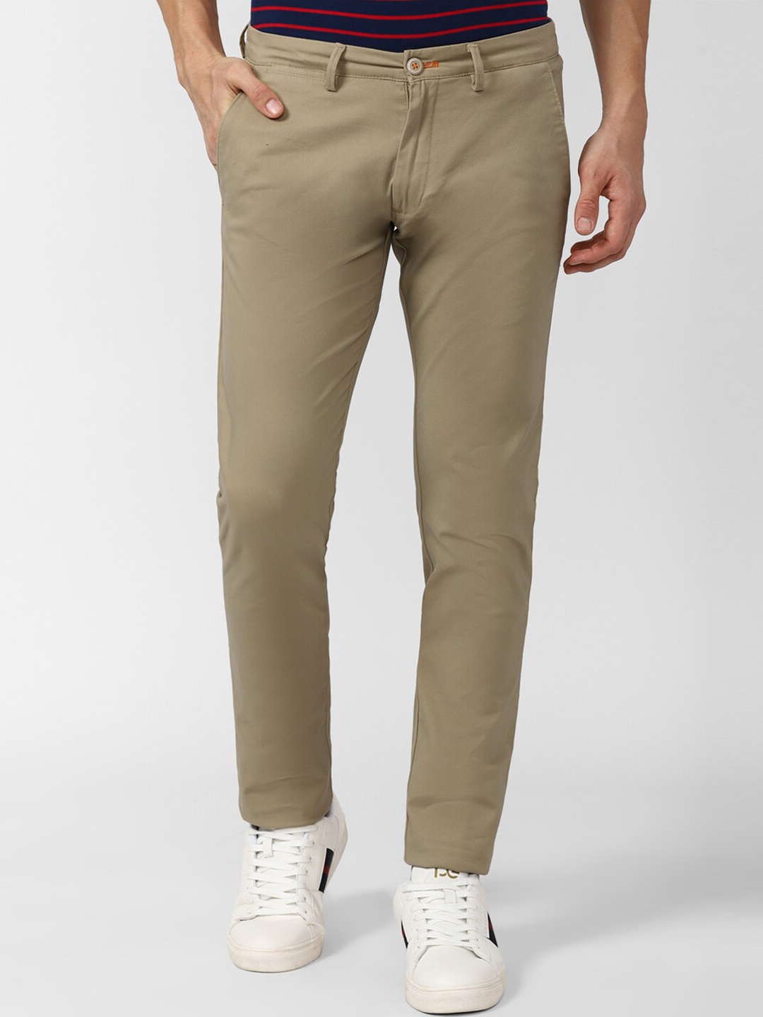 

Peter England Casuals Men Khaki Solid Skinny Fit Chinos Trousers