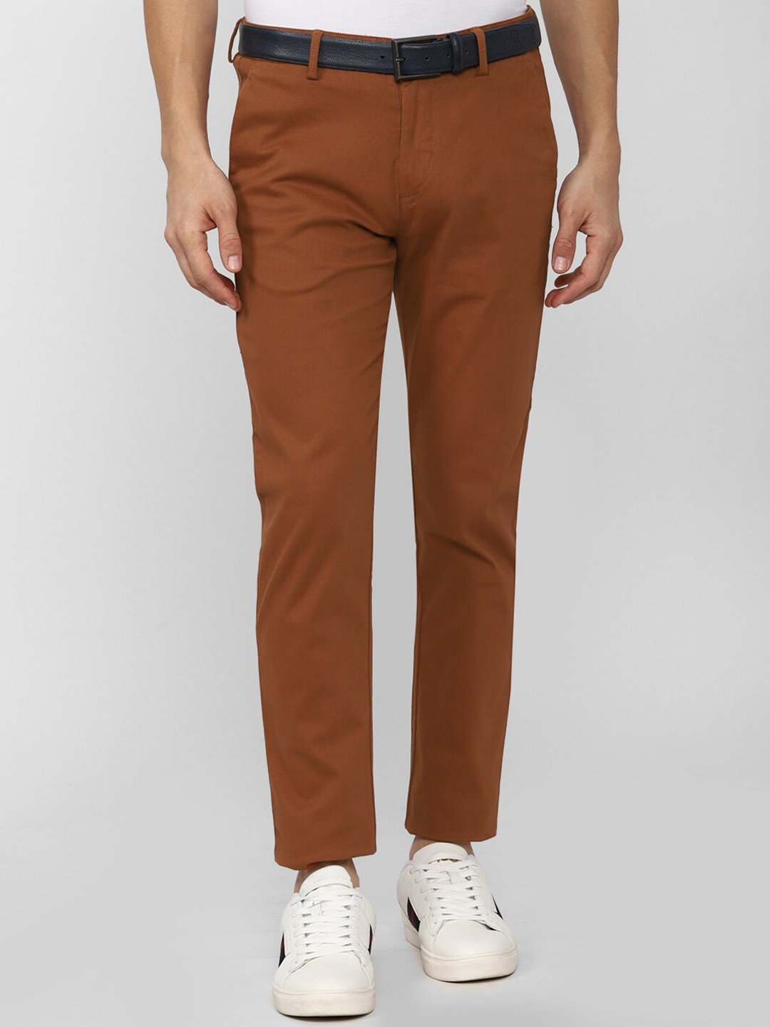 

Peter England Casuals Men Rust Slim Fit Trousers