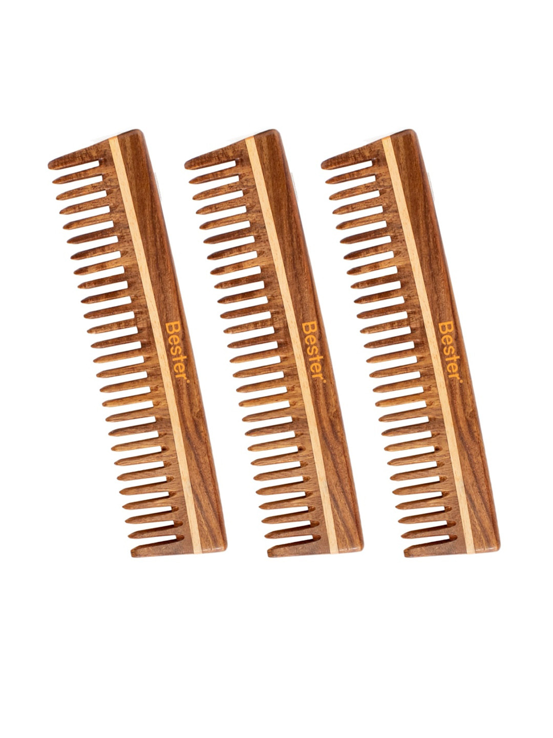 

Bester Set Of 3 Sheesham Wood Comb, Brown