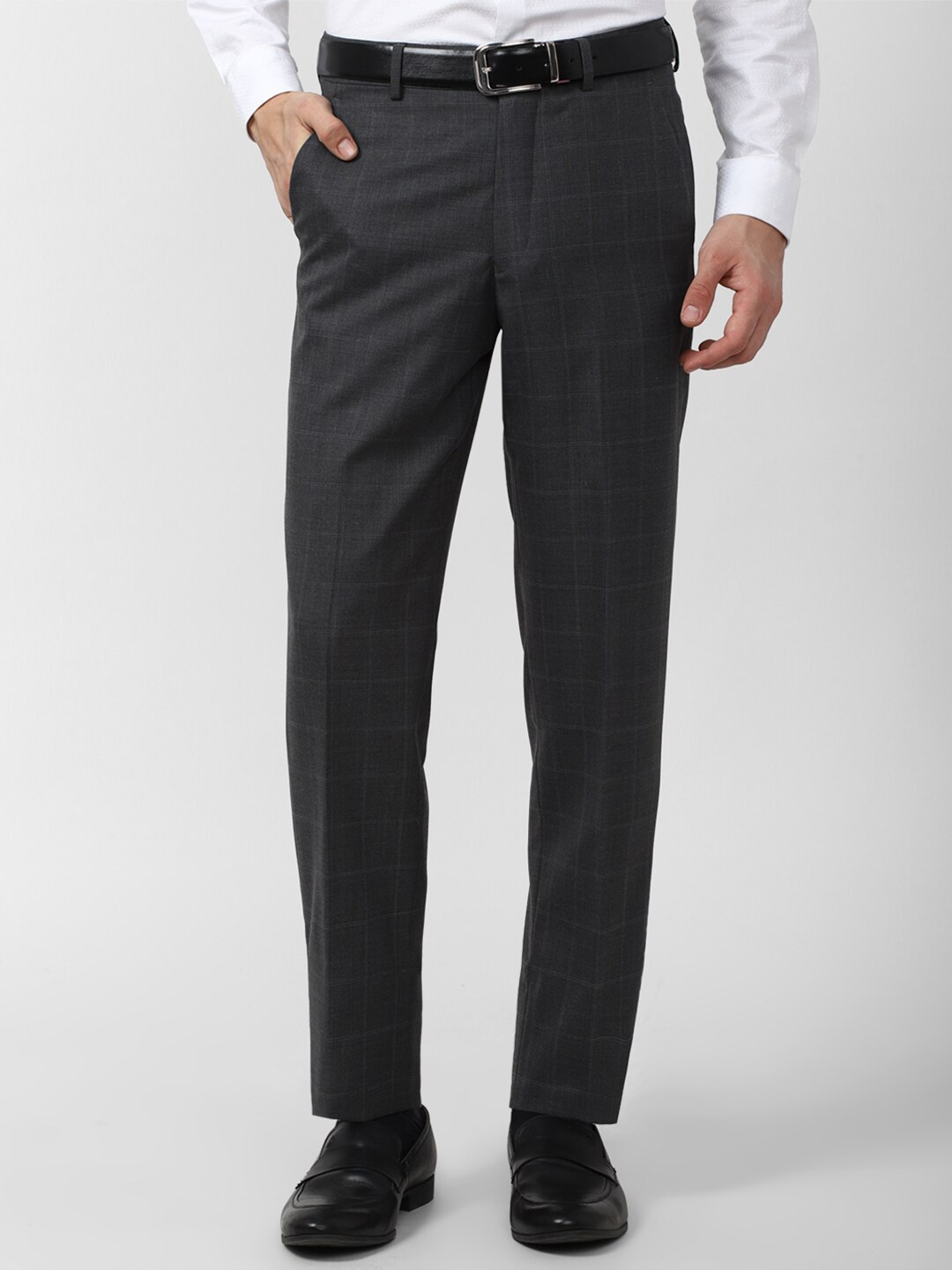 

Van Heusen Men Checked Trouser, Grey