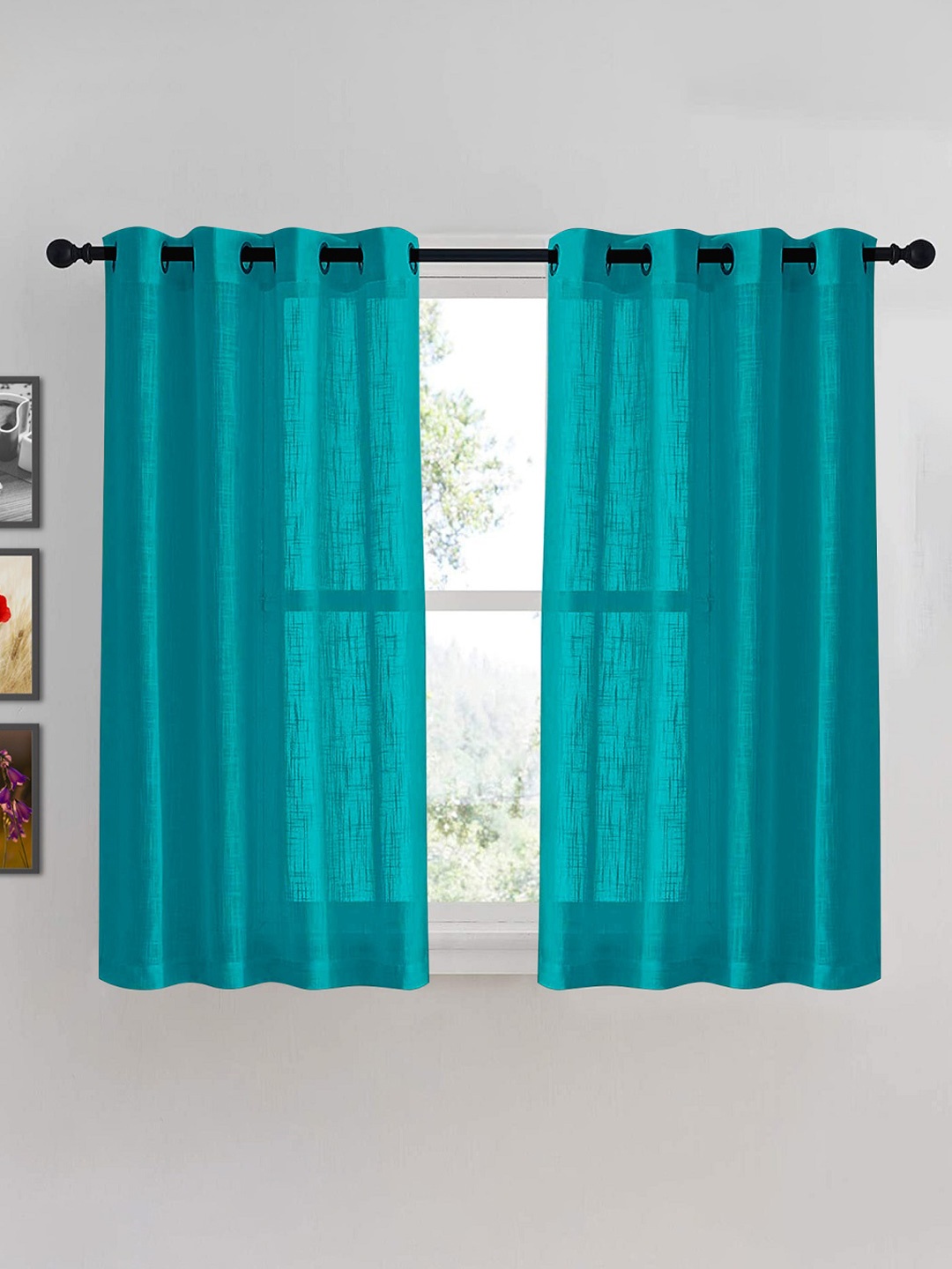 

HOMEMONDE Blue Sheer Window Curtain