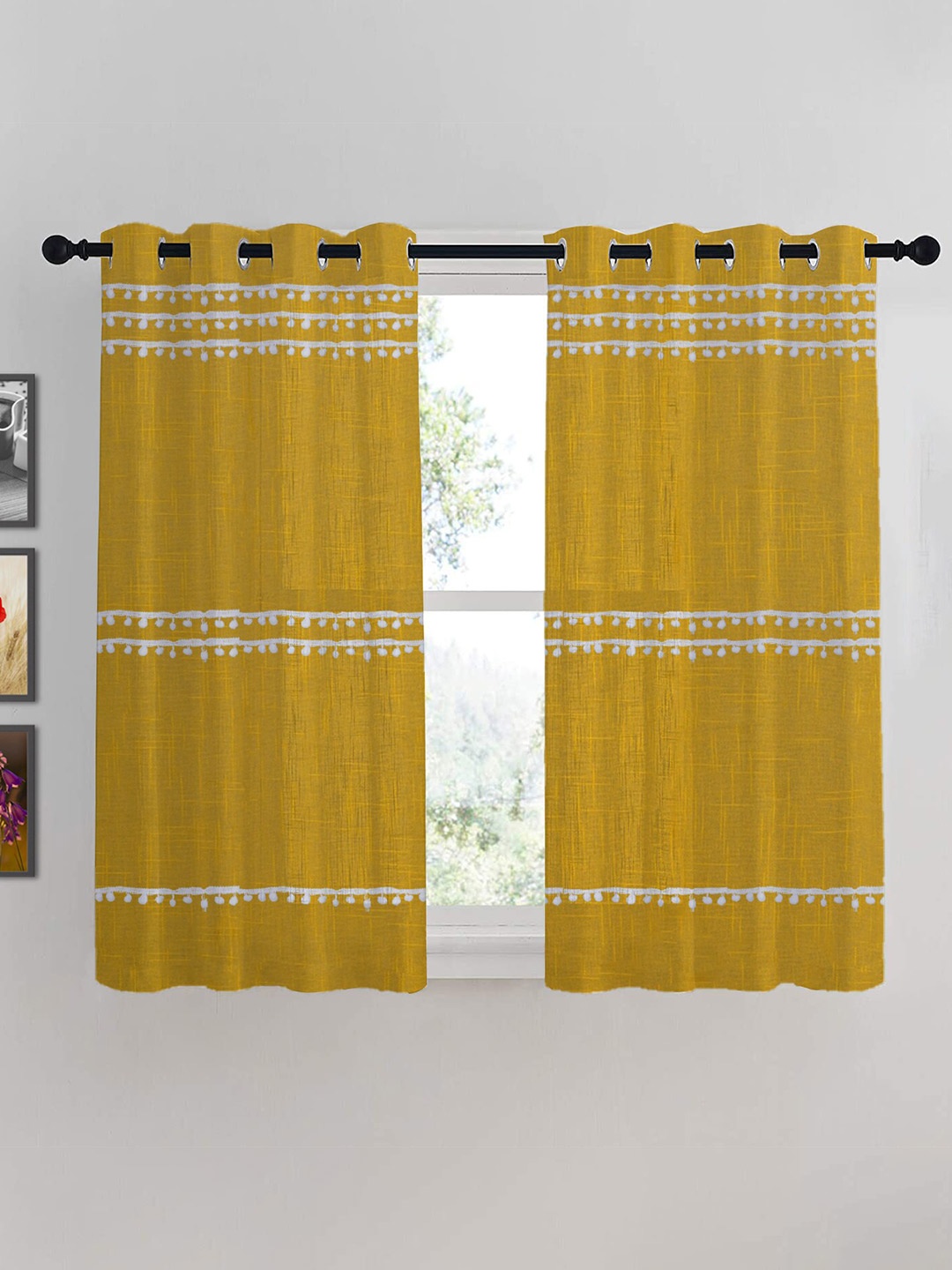 

HOMEMONDE Sheer Window Curtain, Yellow