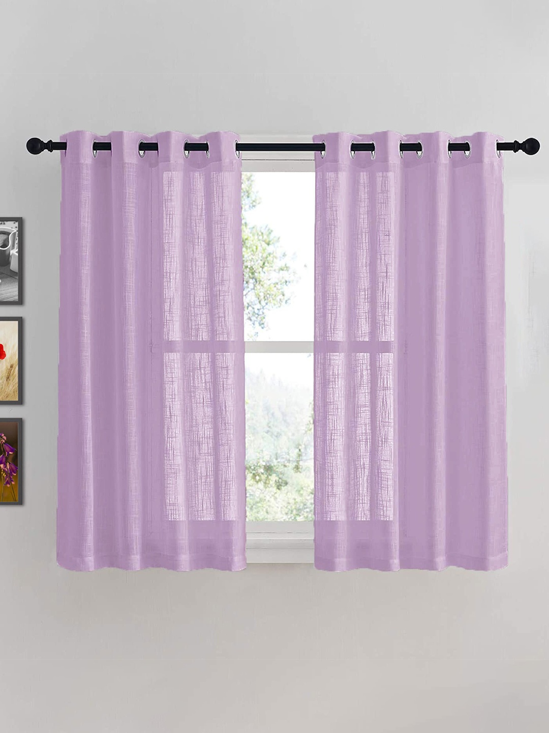 

HOMEMONDE Purple Sheer Window Curtain