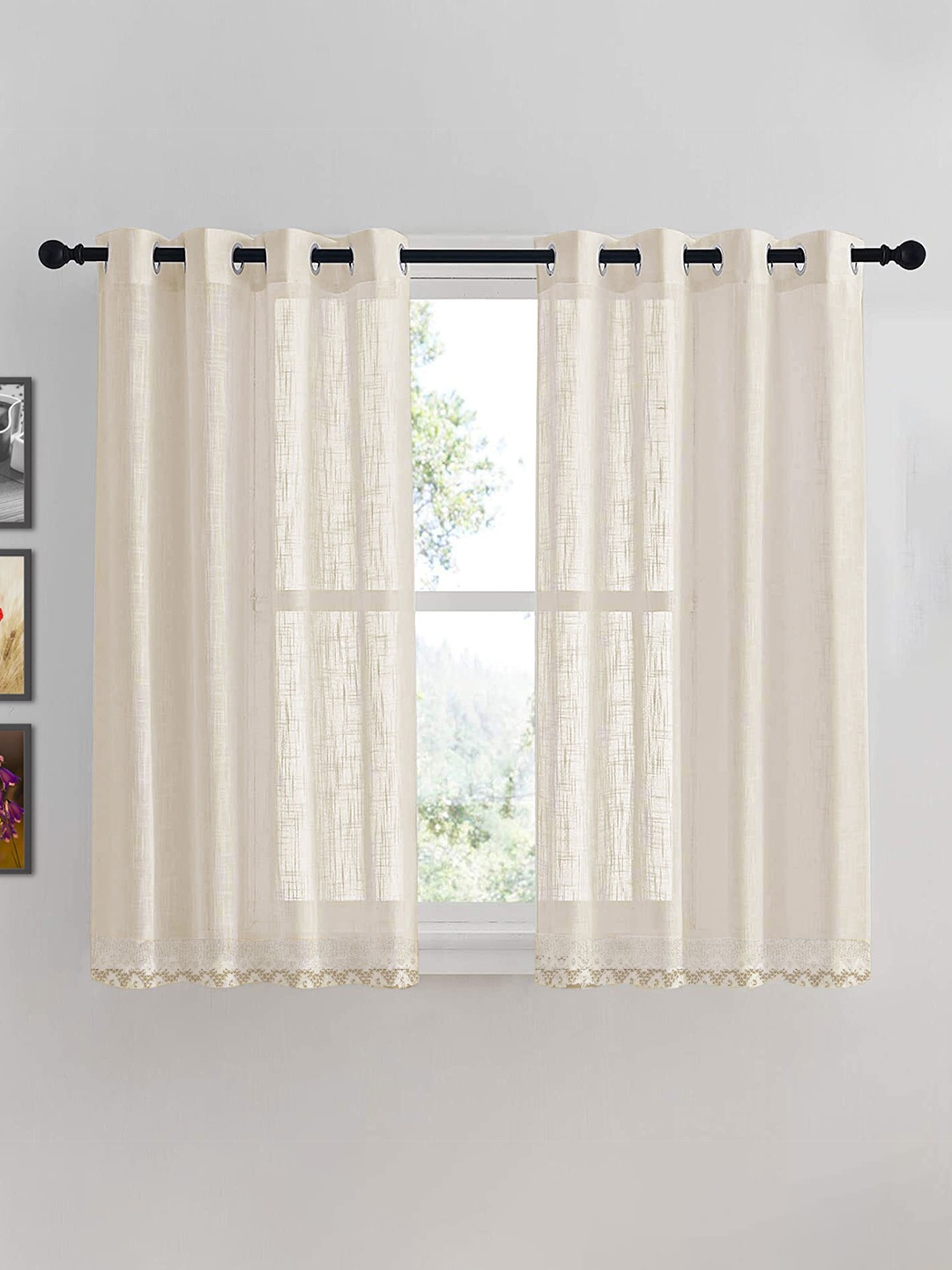 

HOMEMONDE Sheer Cotton Window Curtain, Cream