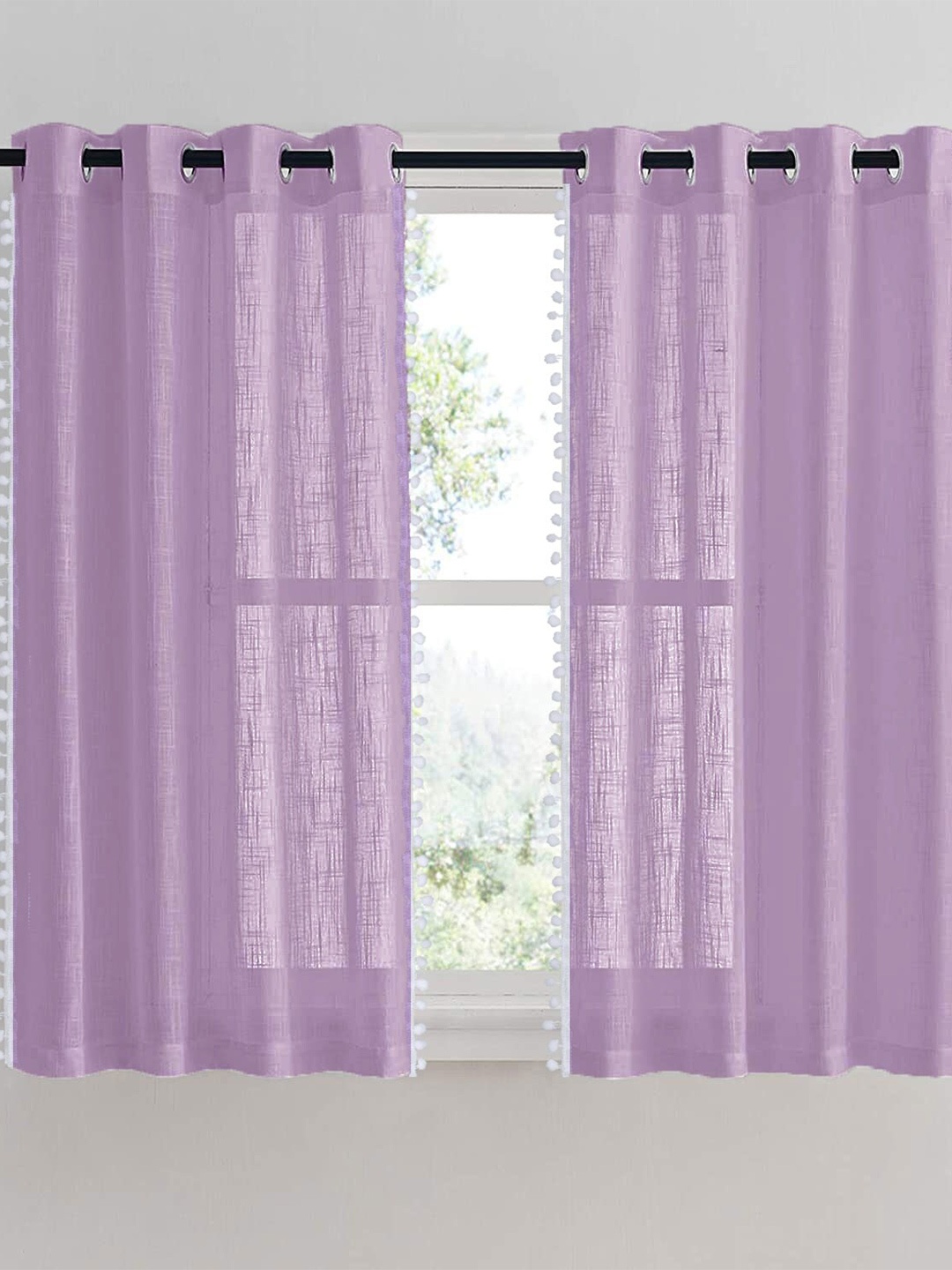 

HOMEMONDE Sheer Window Curtain, Purple