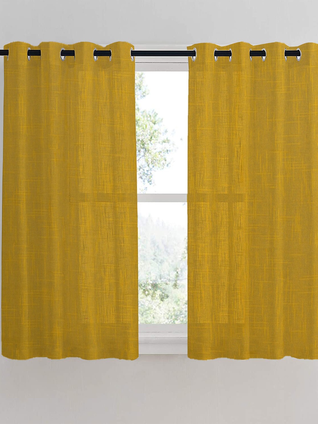 

HOMEMONDE Yellow Sheer Window Curtain