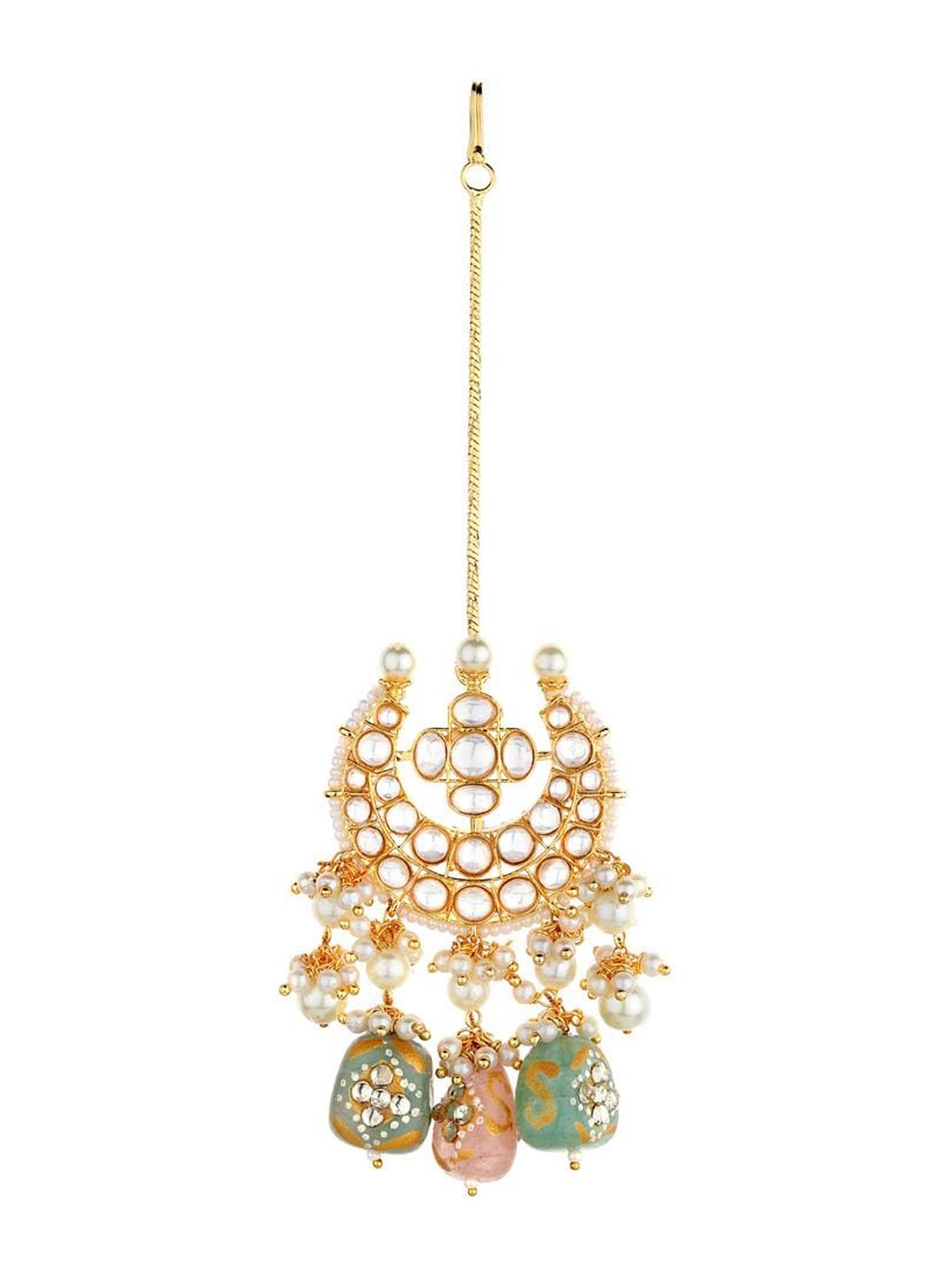 

Runjhun Gold-Plated & Kundan-Studded Maang Tikka