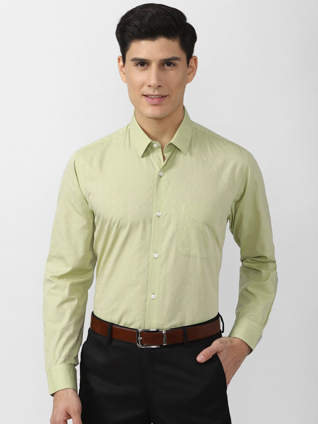 

Peter England Men Green Formal Cotton Shirt