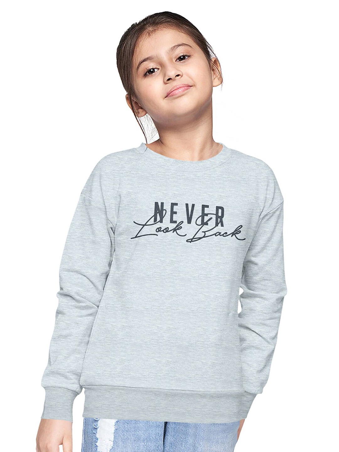 

FUNKRAFTS Girls Printed Sweatshirt, Grey