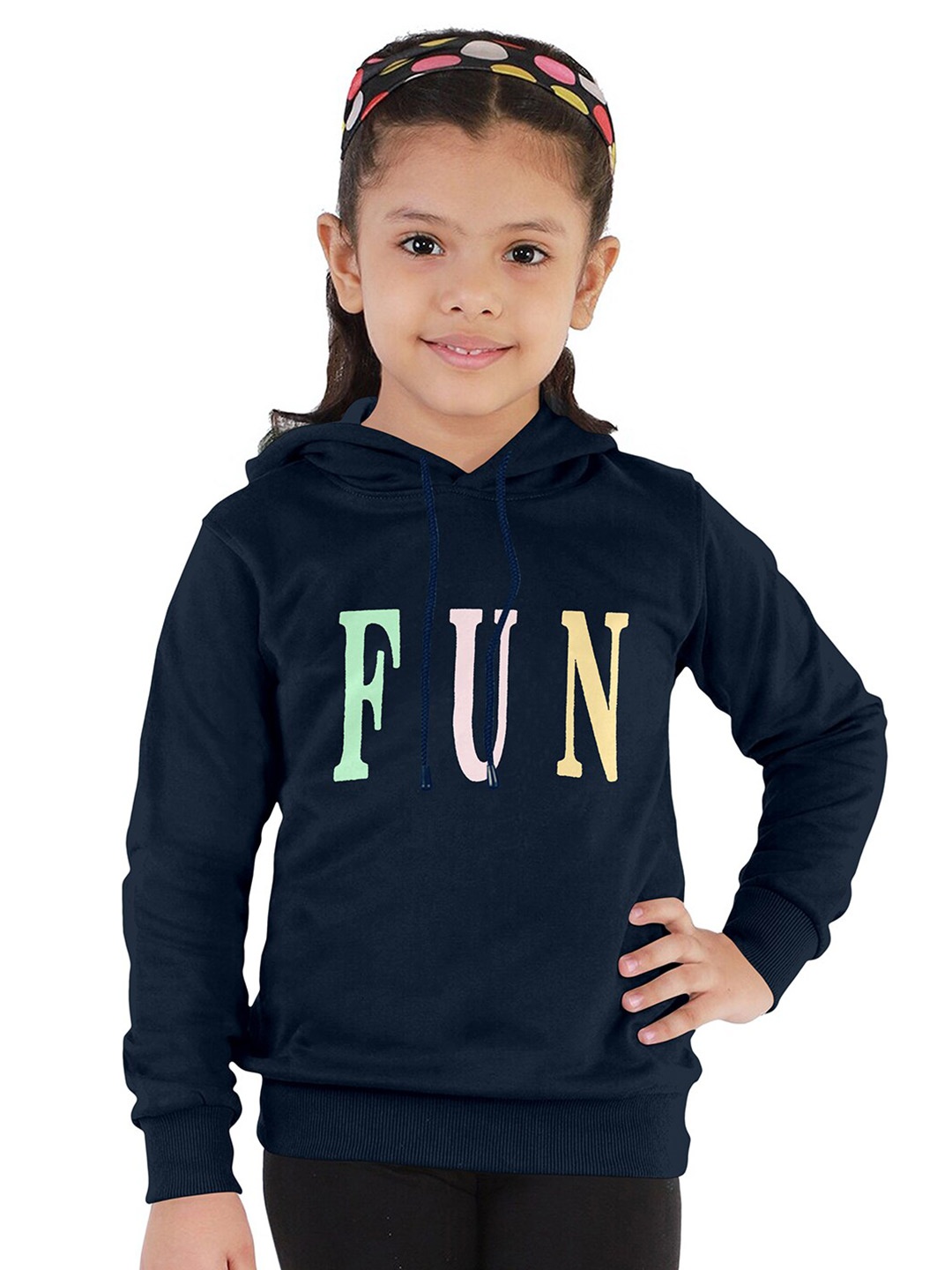 

FUNKRAFTS Girls Printed Hooded Sweatshirt, Blue