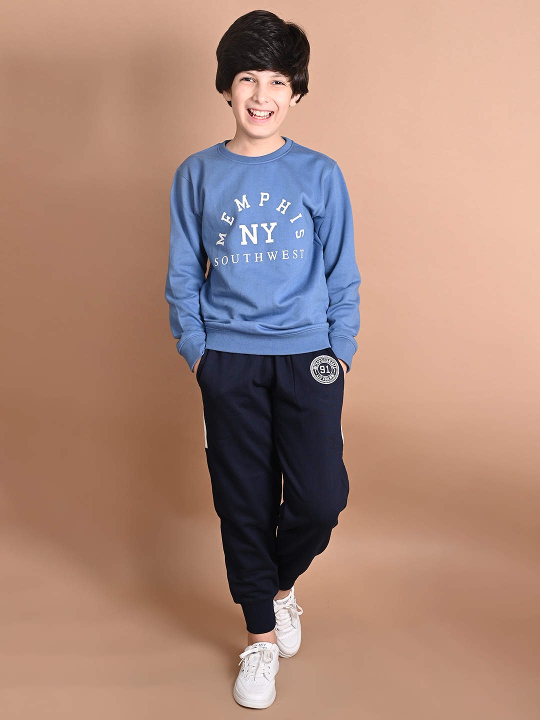 

LilPicks Boys Solid Joggers, Navy blue