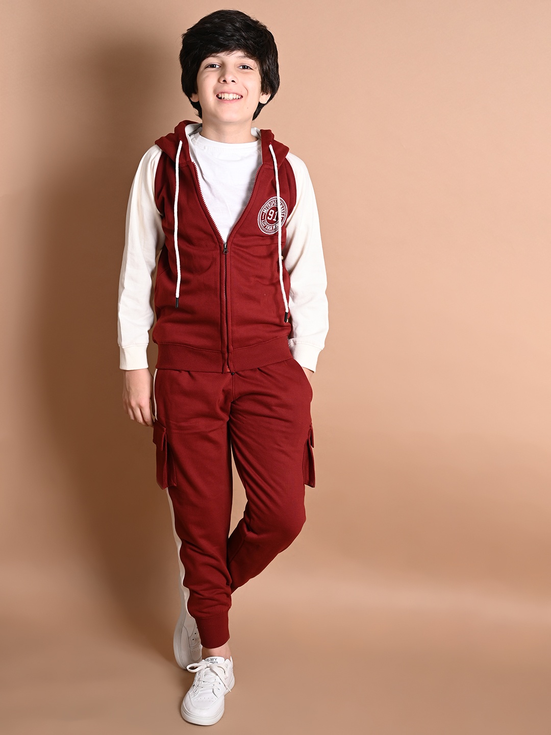 

LilPicks Boys Hooded Sweatshirt, Maroon
