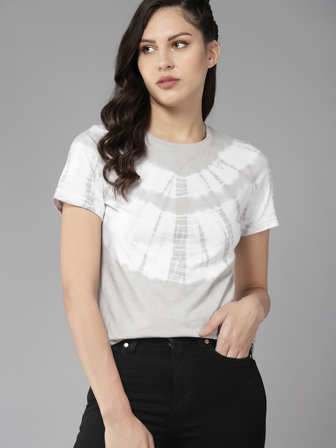 

The Roadster Lifestyle Co. Tie & Dye Regular Fit T-shirt, Grey