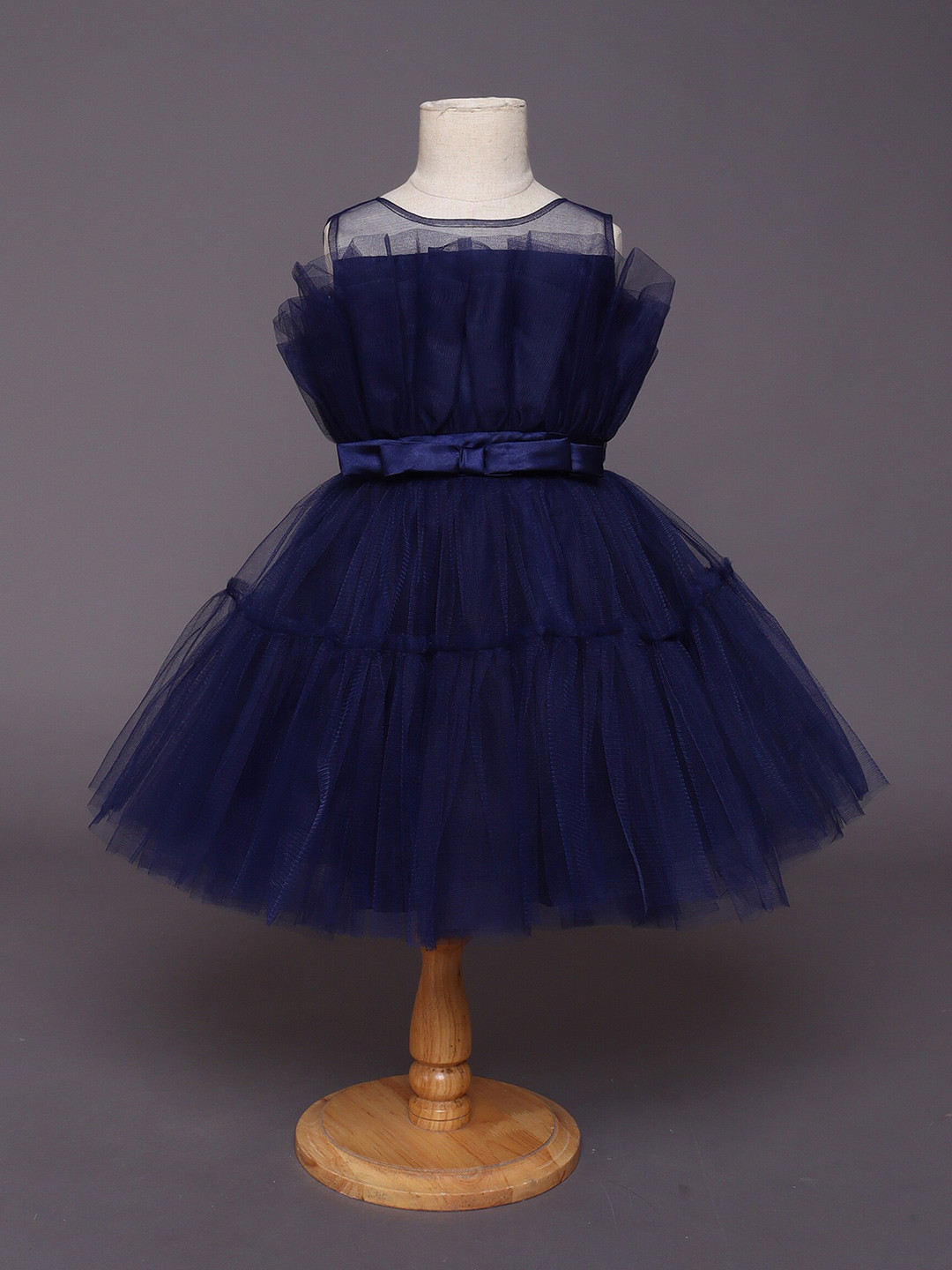 

The Magic Wand Girls Net Dress, Navy blue