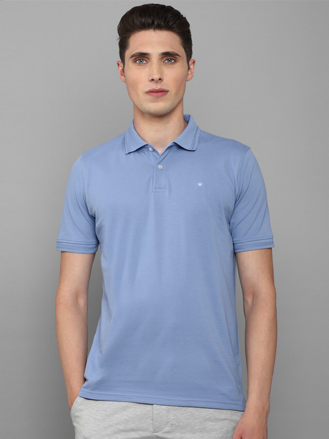 

Louis Philippe Men Polo Collar T-shirt, Blue