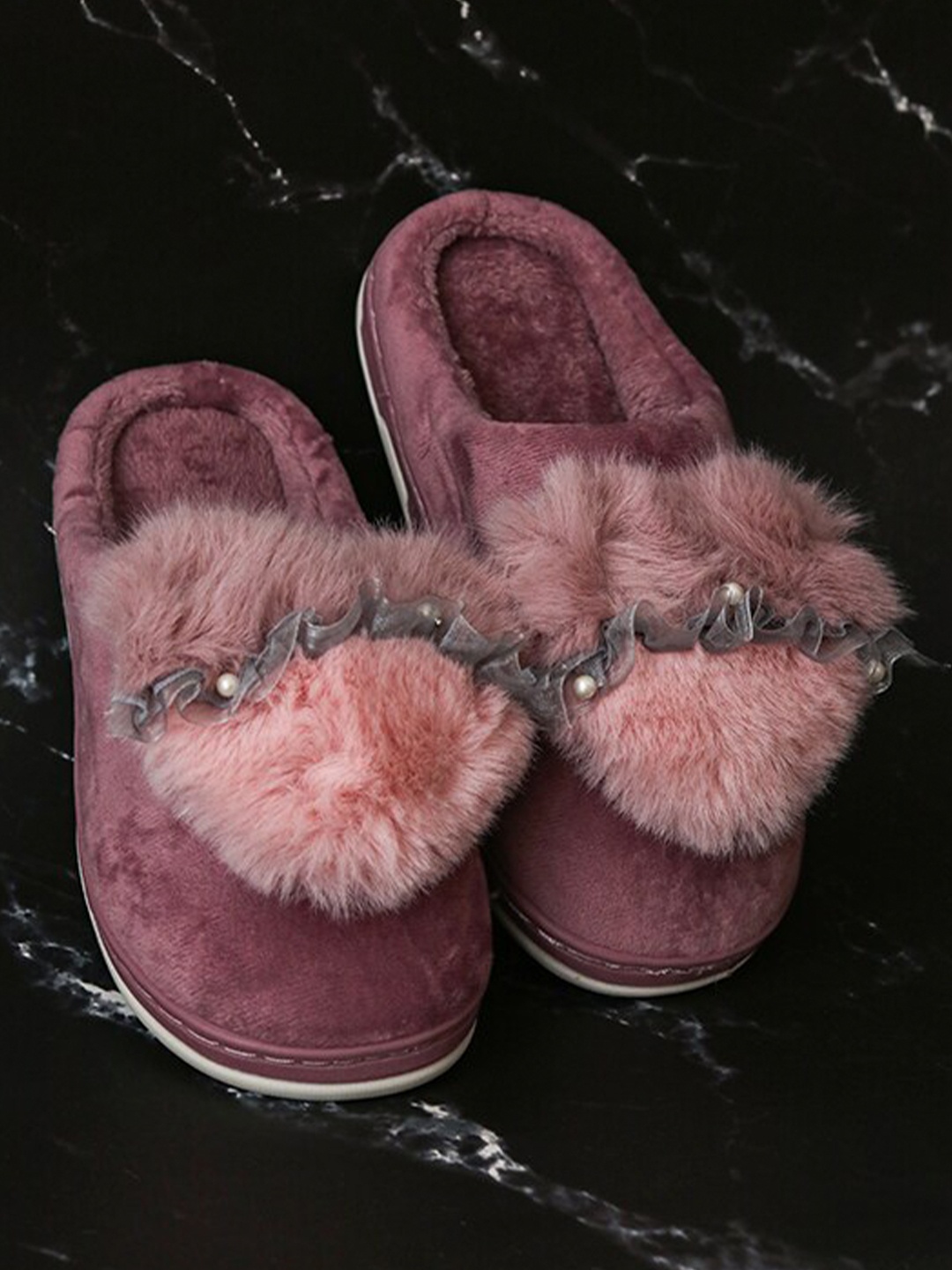 

Brauch Women Purple Embellished Room Slippers