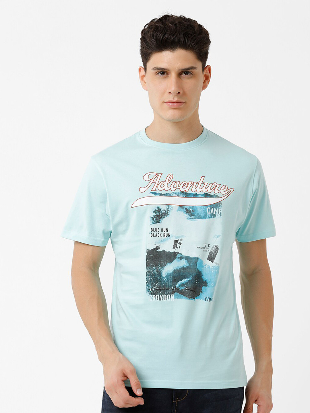 

CROYDON UK Men Printed T-shirt, Sea green