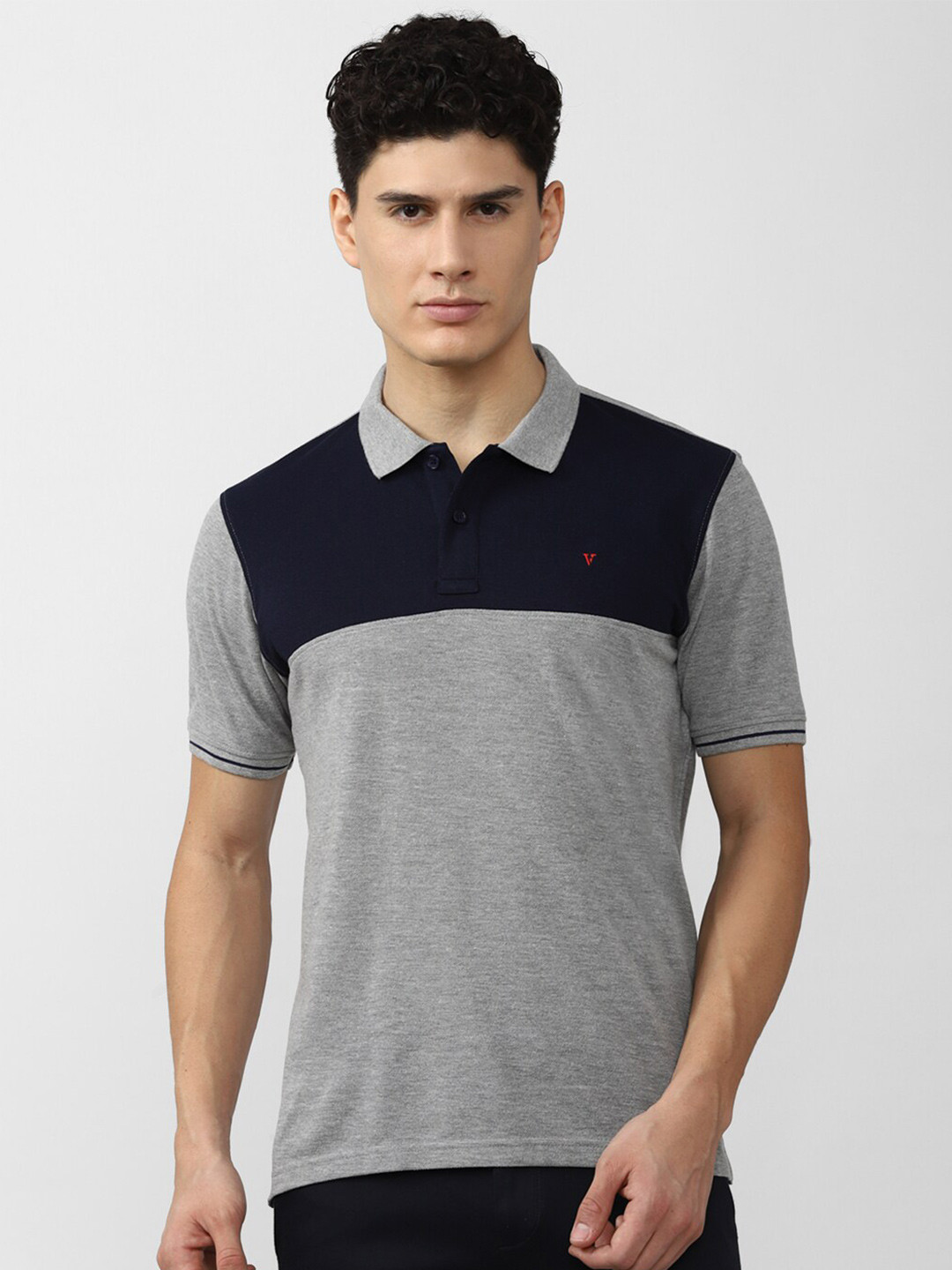 

Van Heusen Sport Men Colourblocked Polo Collar Cotton T-shirt, Grey