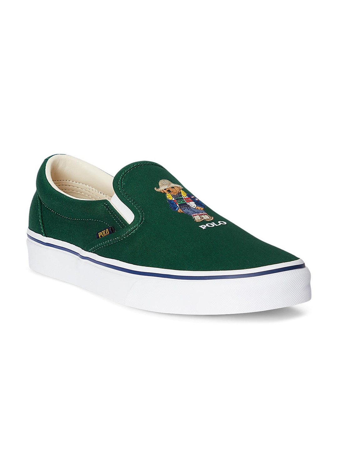 

Polo Ralph Lauren Men Keaton Polo Bear Printed Leather Slip-On Sneakers, Green