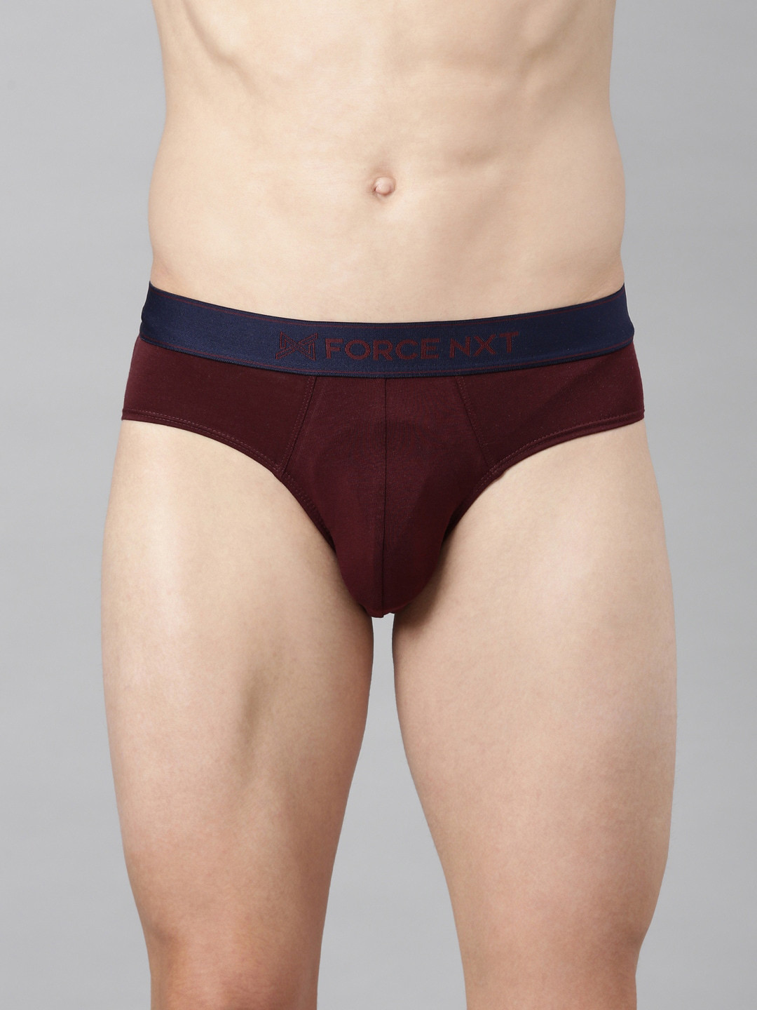 

Force NXT Men Solid Basic Briefs, Maroon