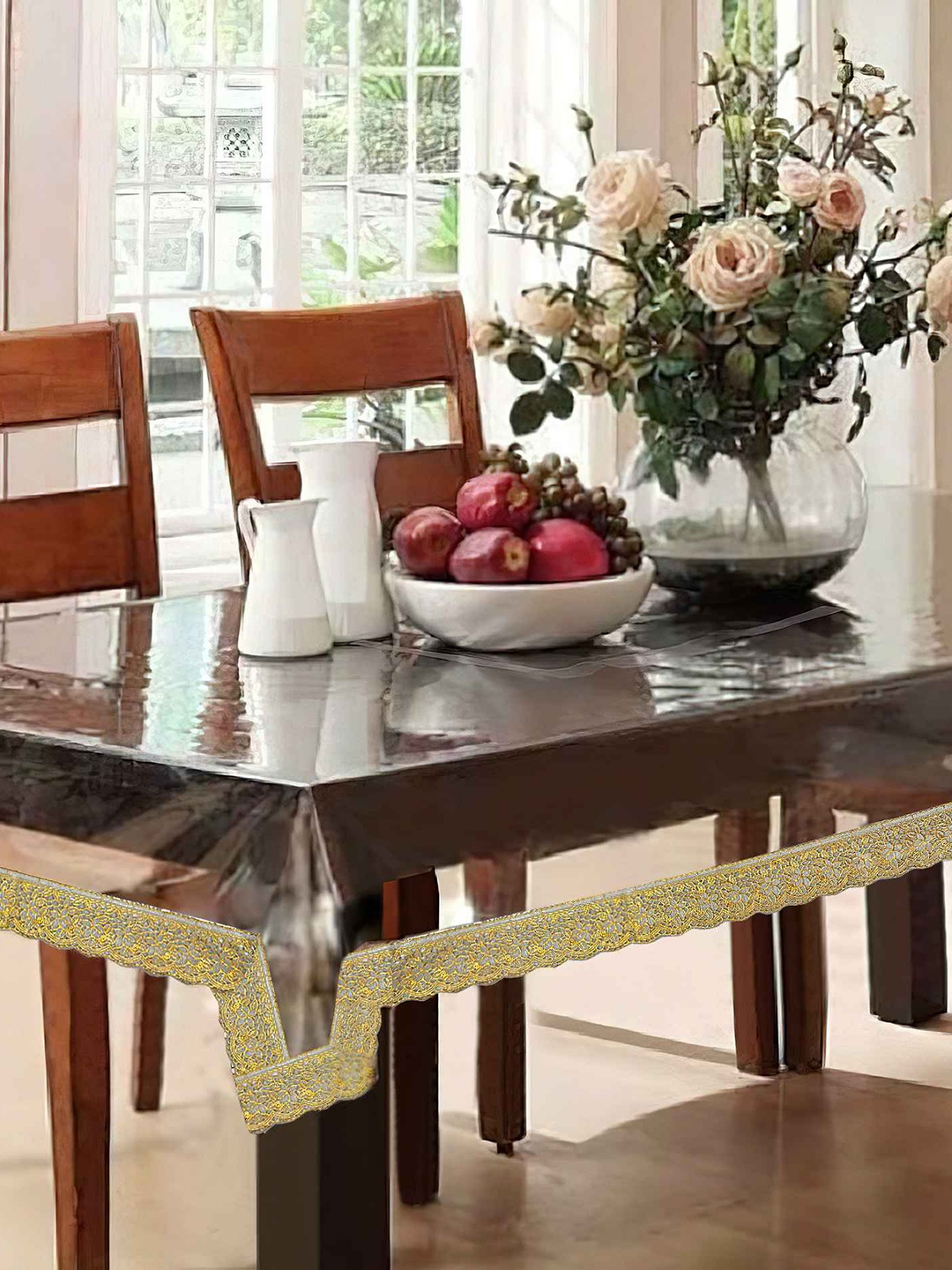 Cortina 6 Seater Rectangle Dining Table Cover, Transparent