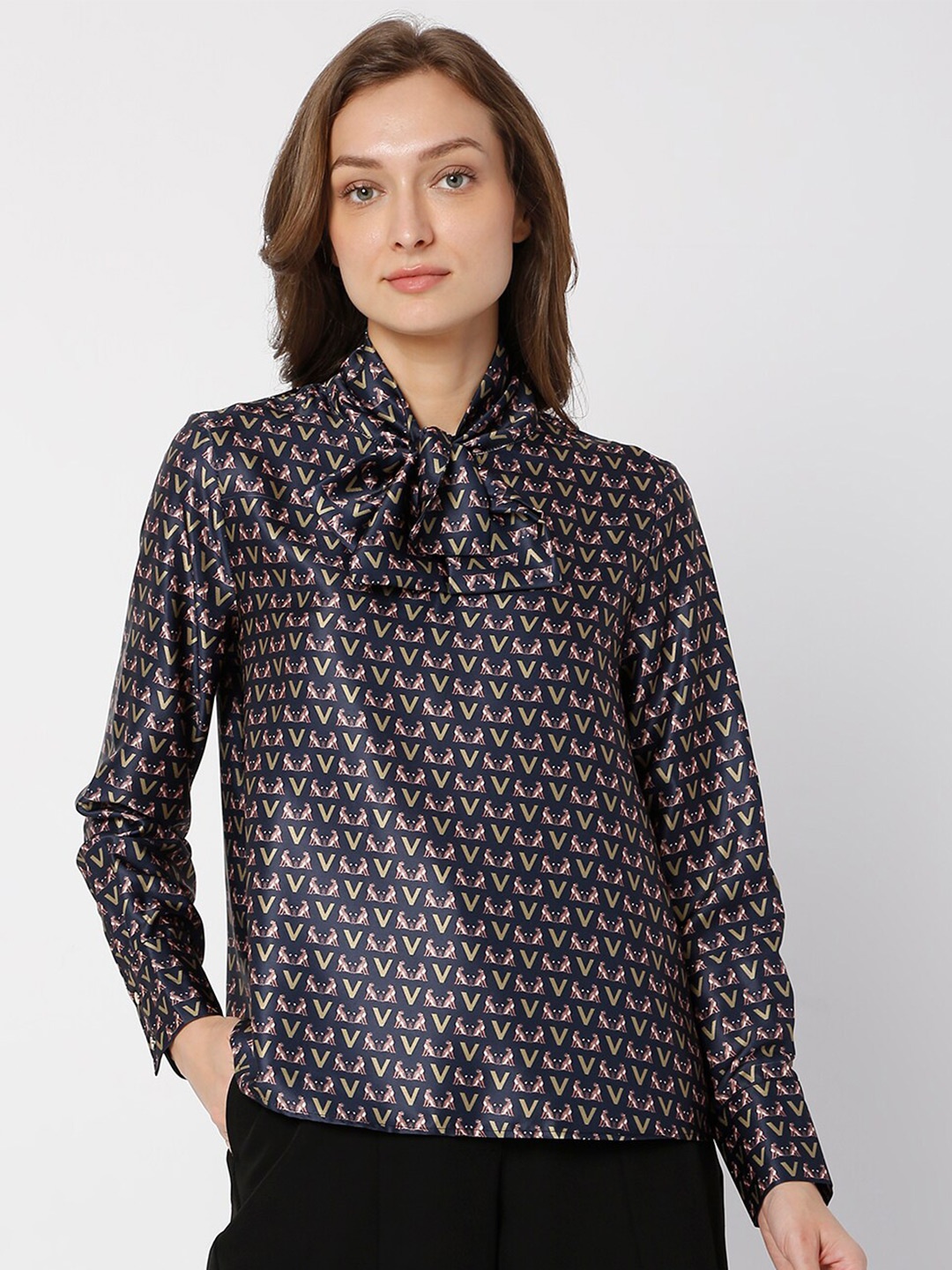 

Vero Moda Geometric Print Top, Blue