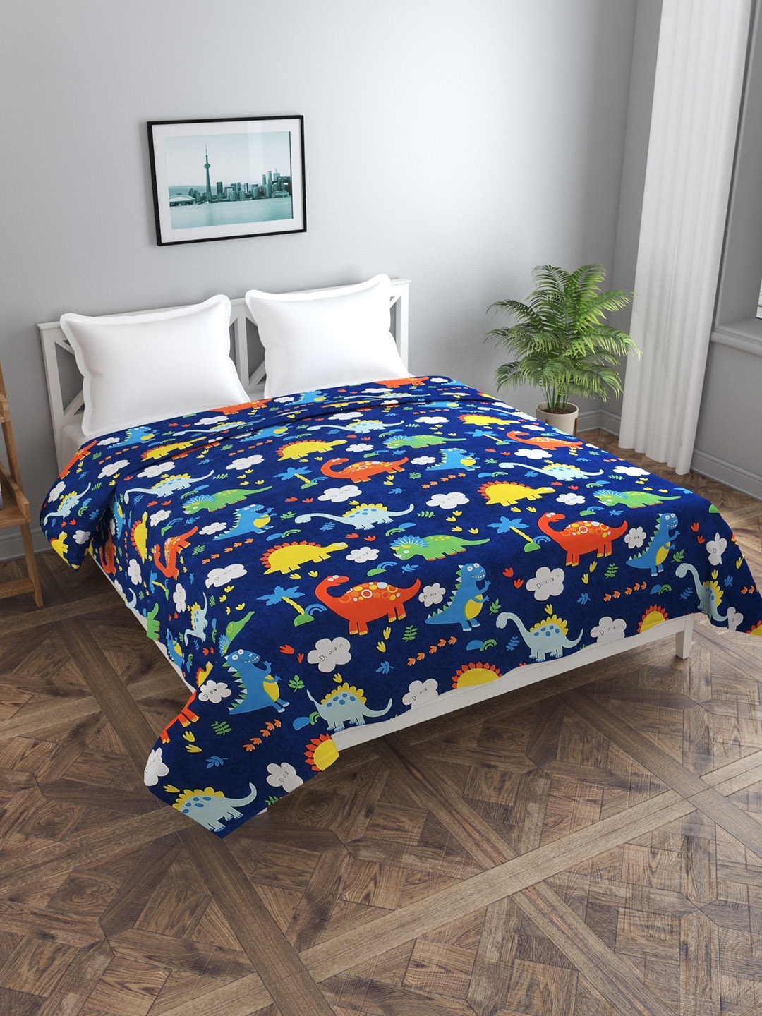 

MORADO Printed Double Bed Duvet Cover, Blue