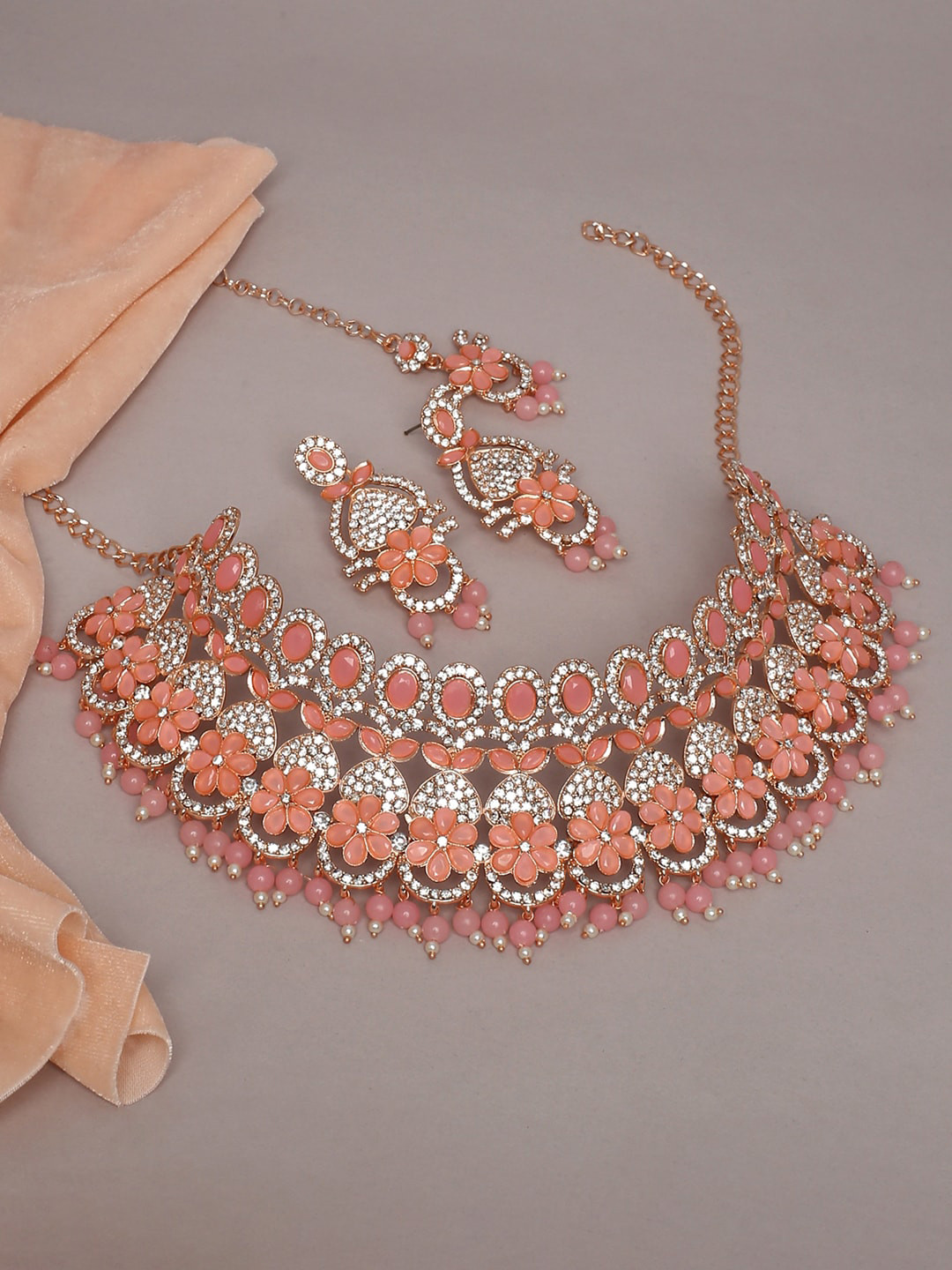 

VATSALYA creation Jewellery Set, Pink