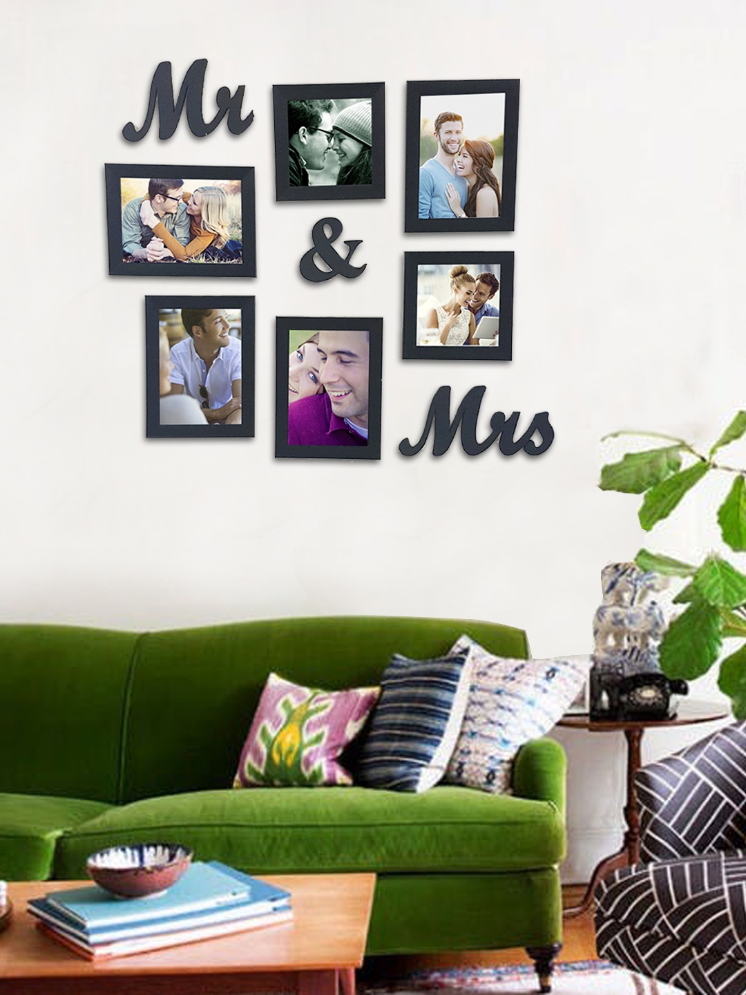 

Art street Set of 6 Black Together Forever Wall Photo Frames with MDF Plaque
