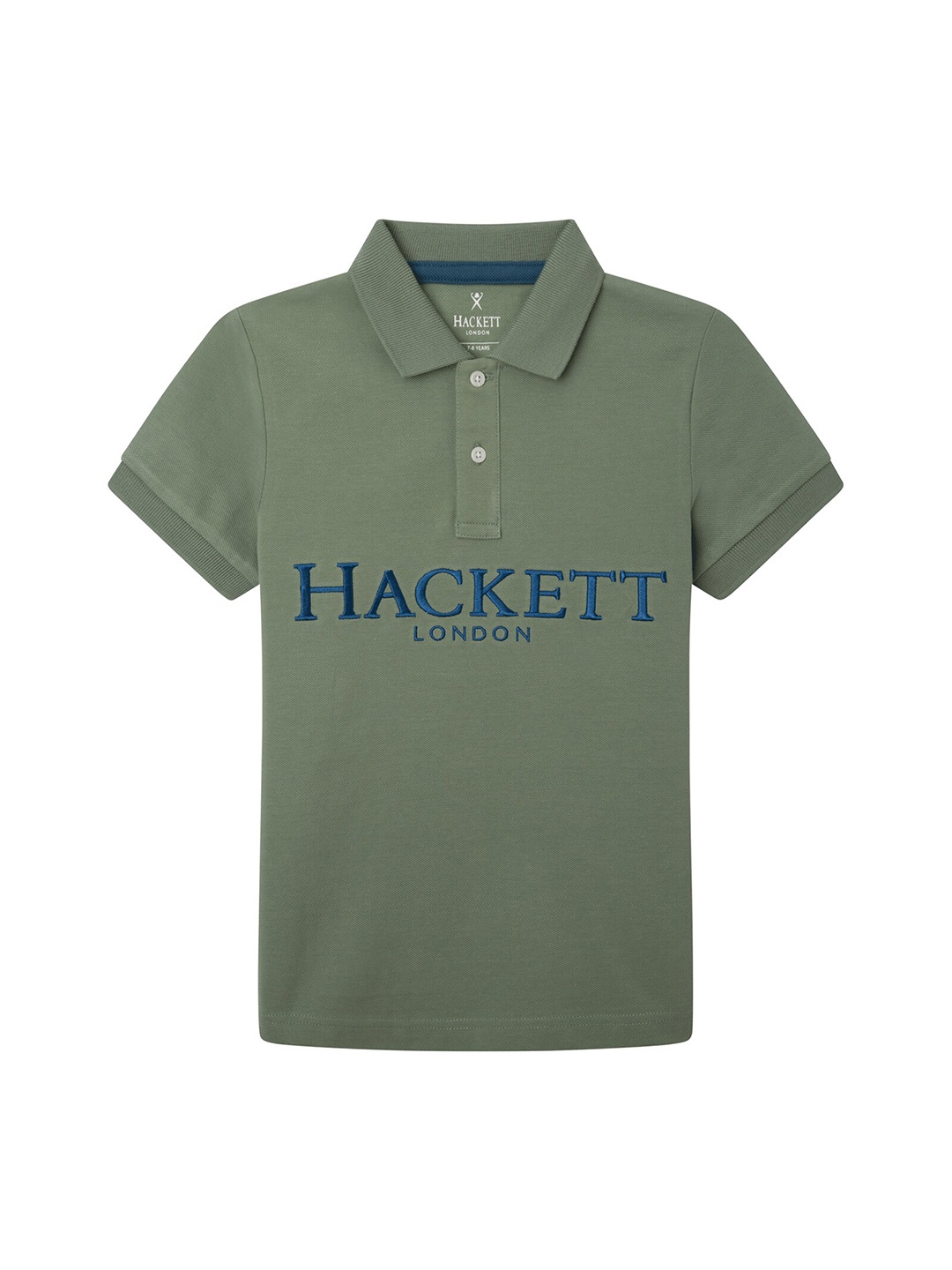 

HACKETT LONDON Boys Brand Logo Polo Collar Cotton T-shirt, Green