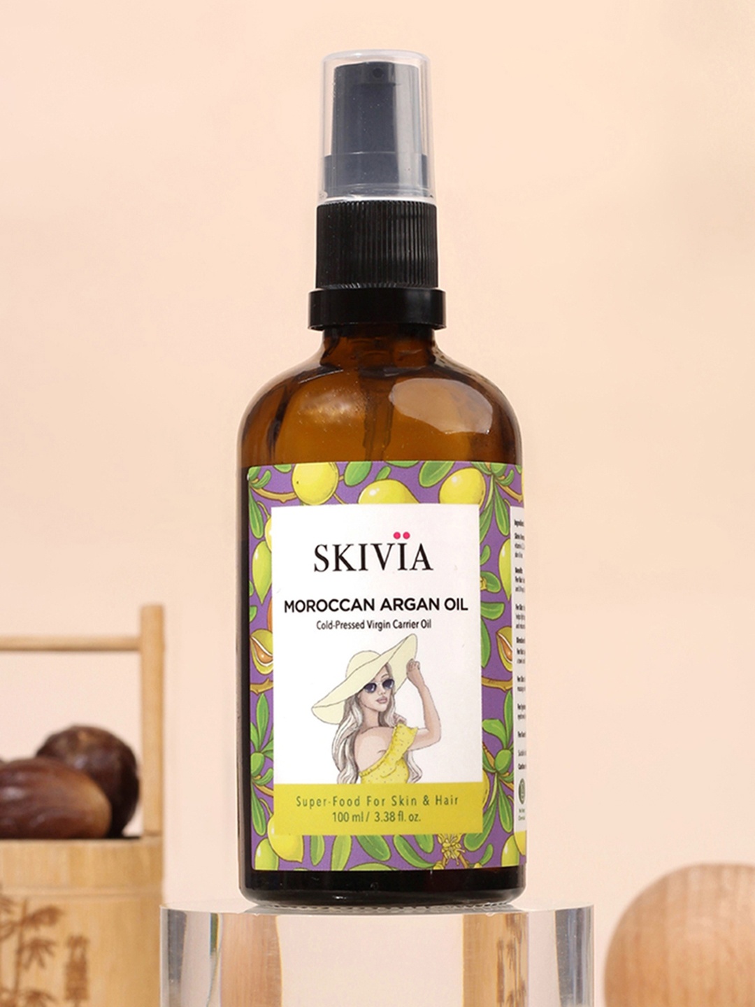 

SKIVIA Moroccan Argan Carrier Hair Oil- 100 ml, Transparent