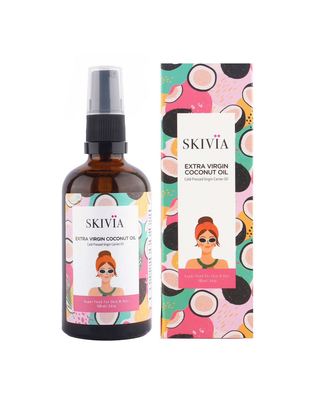 

SKIVIA Extra Virgin Coconut Carrier Oil - 100 ml, Transparent