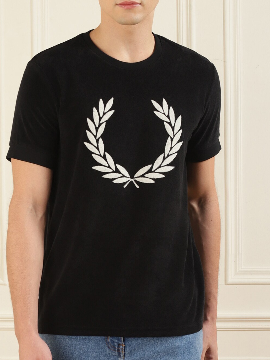 

Fred Perry Men Brand Logo Printed T-shirt, Black