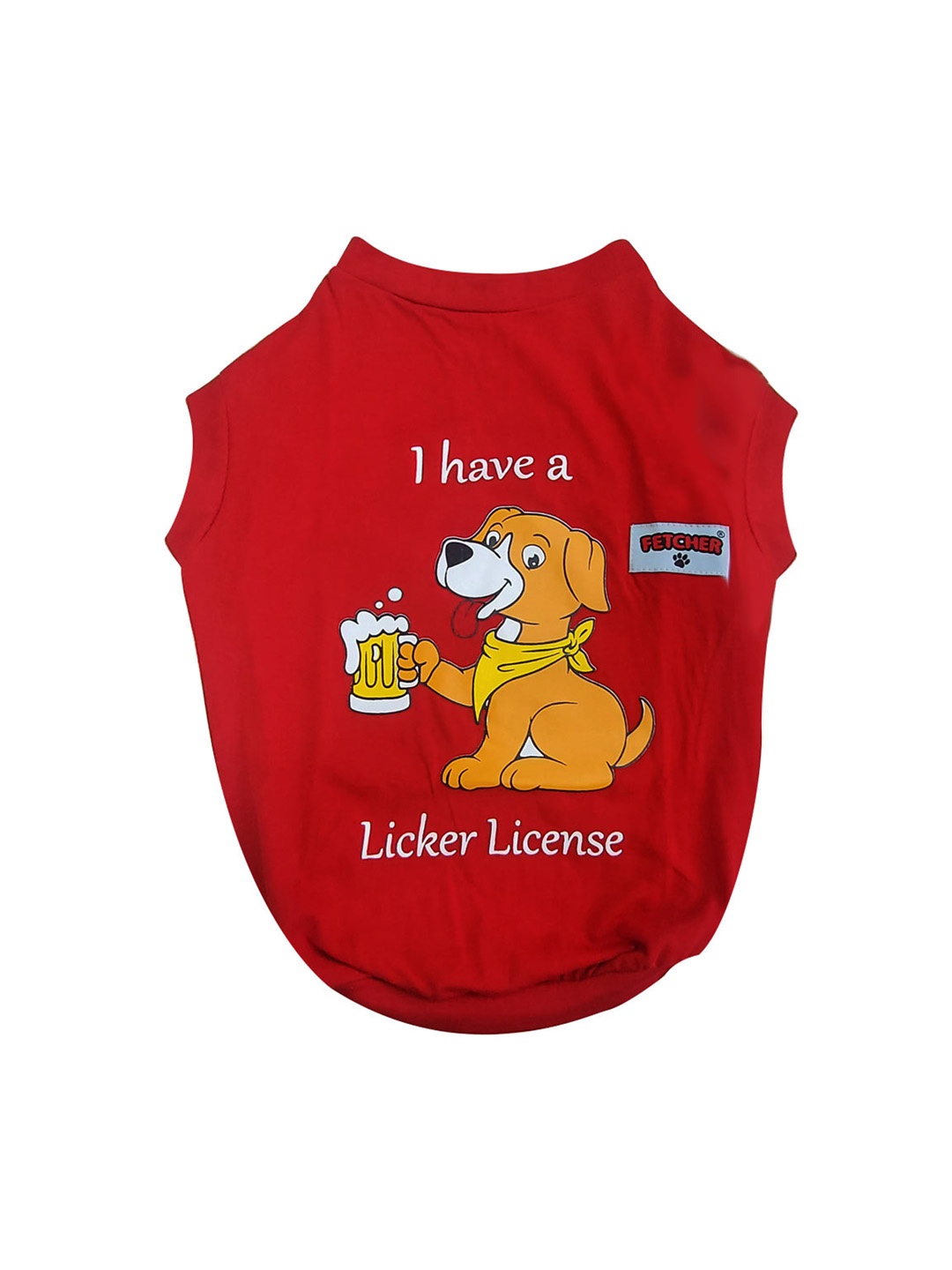 

FETCHER Printed Cotton Dog Tshirts, Red