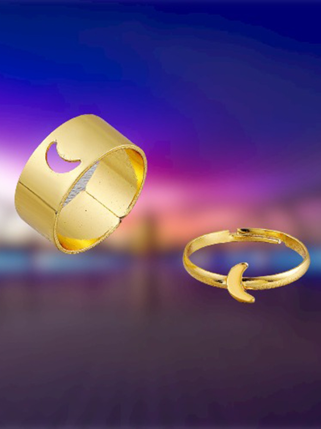 

Pinapes Set of 3 Gold-Plated Finger Moon Ring